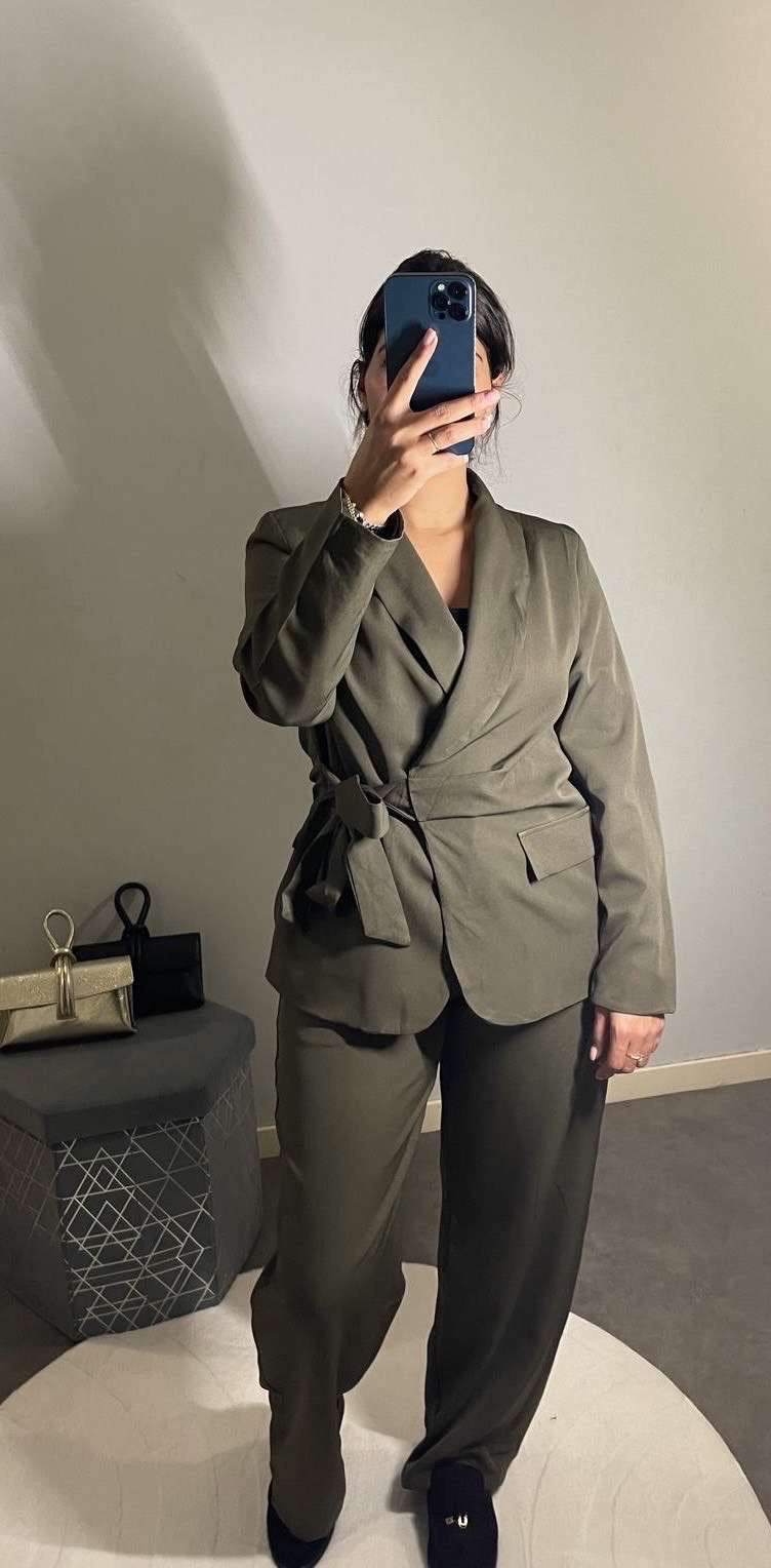 Ensemble blazer kaki
